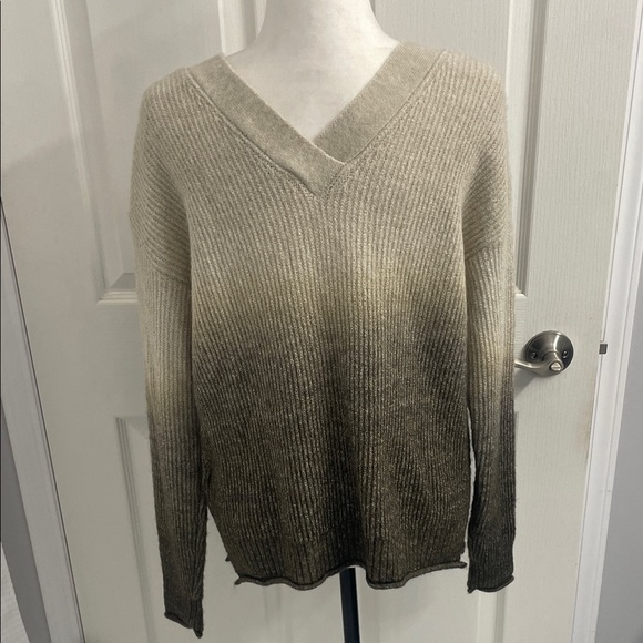 Charlie B Reversible Front Back Sweater Cardigan Ombré Green (Pine) Sz M - Picture 6 of 14